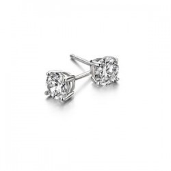 Pendientes Boton Plata y Circonita Naiomy