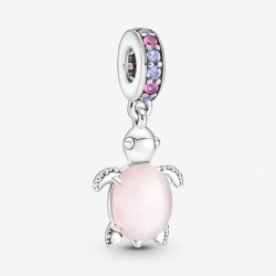 Charm Pandora Tortuga Marina Cristal de Murano Rosa
