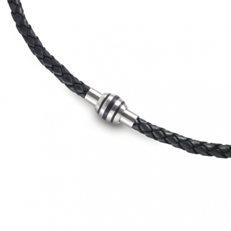 Collar de Cuero y Titanio Hombre