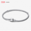 Pulsera Pandora Moments Cadena de Serpiente Cierre de Logo Marvel