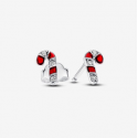 Pendientes de Botón Pandora Bastón de Caramelo Rojo brillante