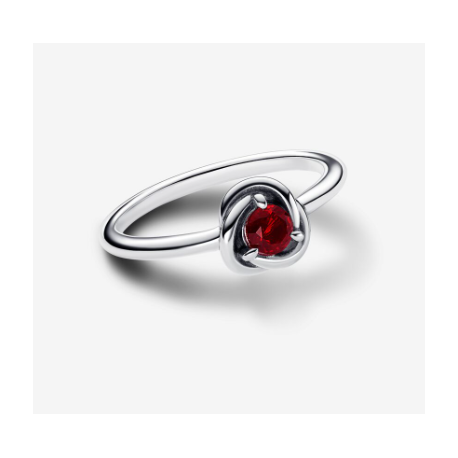 Anillo Pandora Círculo Eternity Rojo