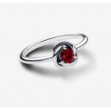 Anillo Pandora Círculo Eternity Rojo