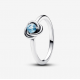 Anillo Pandora Círculo Eternity Azul Aguamarina