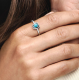 Anillo Pandora Círculo Eternity Azul Turquesa