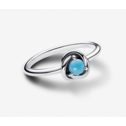 Anillo Pandora Círculo Eternity Azul Turquesa