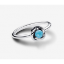Anillo Pandora Círculo Eternity Azul Turquesa