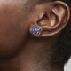 Pendientes de Botón Herbario Azul Brillante