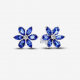 Pendientes de Botón Herbario Azul Brillante