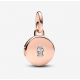 Charm Pandora Colgante Medalla Grabable que se abre