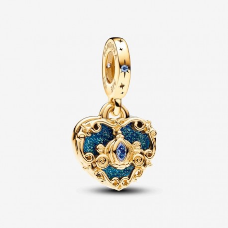 Charm Colgante Doble Pandora Carroza y Corazón de La Cenicienta de Disney