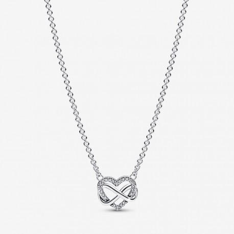Collar Pandora Corazón Infinito Brillante