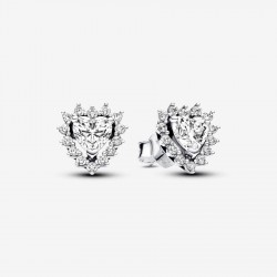 Pendientes de Botón Pandora Corazón Halo Brillante