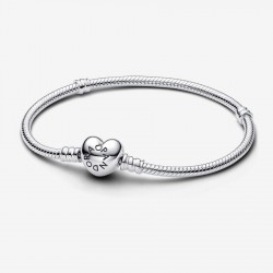 Pulsera Pandora Moments Cadena de Serpiente con cierre de Corazón