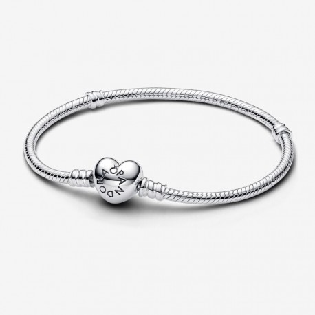 Pulsera Pandora Moments Cadena de Serpiente con cierre de Corazón