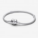 Pulsera Pandora Moments Cadena de Serpiente con cierre de Corazón
