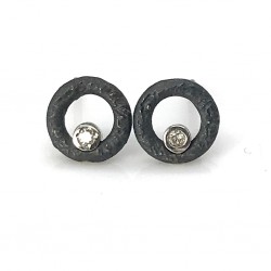 Pendientes Plata Oro Blanco y Diamantes Vicens Jané