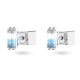 Pendientes Swarovski de botón Stilla Azul