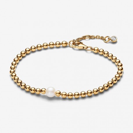 Pulsera Pandora Cuentas y Perlas Cultivadas de Agua Dulce