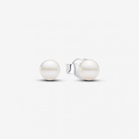 Pendientes Pandora de Botón Perla Cultivada de Agua Dulce de 4.5mm