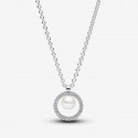 Collar Pandora Perla Cultivada de Agua Dulce y Pavé