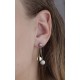 Pendientes de Titanio Antialergicos Mate y Brillo con 2 Diamantes