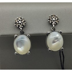 Pendiente de Nácar y circonitas Top Silver