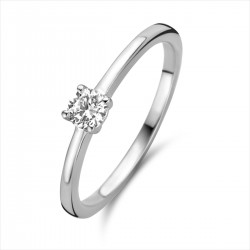 Anillo Solitario Plata y Circonita Naiomy B0Y01