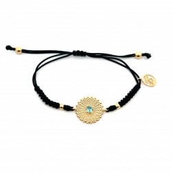 Pulsera chapada en oro Bolitas Nano Verde Top Silver