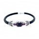 Pulsera Top silver Napa Tubo Cuadrado Lila