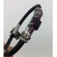 Pulsera Top silver Napa Tubo Cuadrado Lila