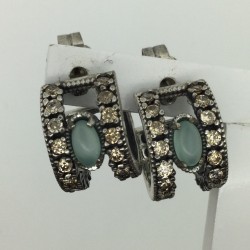 Pendiente de Calcedonia y circonitas Top Silver