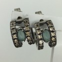 Pendiente de Calcedonia y circonitas Top Silver