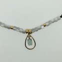 Collar chapado en oro Gota Calcedonia Top Silver