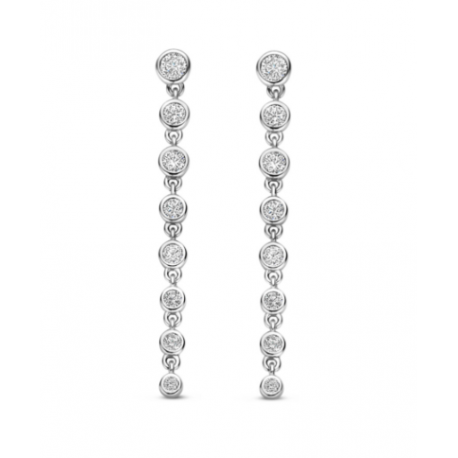 Pendientes Largos Plata y Circonita Naiomy
