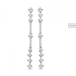 Pendientes Largos Plata y Circonita Naiomy