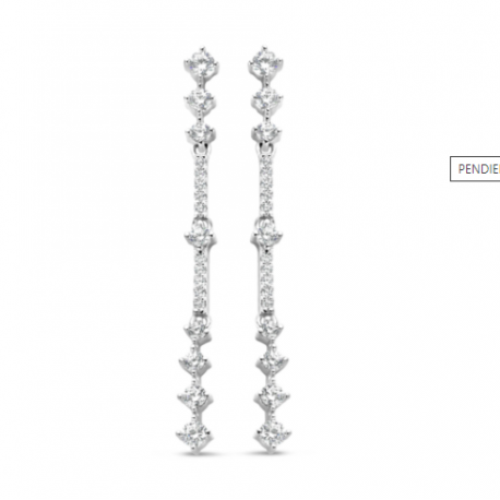 Pendientes Largos Plata y Circonita Naiomy