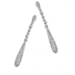 Pendientes Largos Plata y Circonita Naiomy