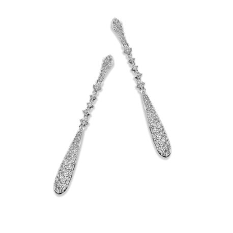 Pendientes Largos Plata y Circonita Naiomy