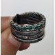 Anillo Plata de Ley Top Silver Flores verdes