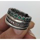Anillo Plata de Ley Top Silver Flores verdes