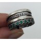 Anillo Plata de Ley Top Silver Flores verdes