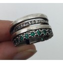 Anillo Plata de Ley Top Silver Flores verdes