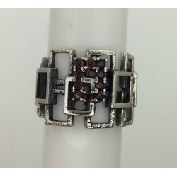 Anillo Plata de Ley Top Silver Geométrico marron