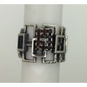 Anillo Plata de Ley Top Silver Geométrico marron