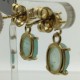 Pendiente chapado en oro Calcedonias Top Silver