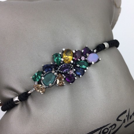 Pulsera Racimo Multicolor Top silver