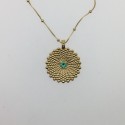 Collar chapado en oro bolitas y nano verde Top Silver