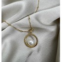 Collar chapado en oro y Perla Top Silver