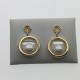 Pendiente chapado en oro Perlas Top Silver